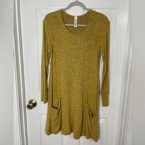 Mustard Yellow Long Sleeve Dress with Pockets | Boutique Brand